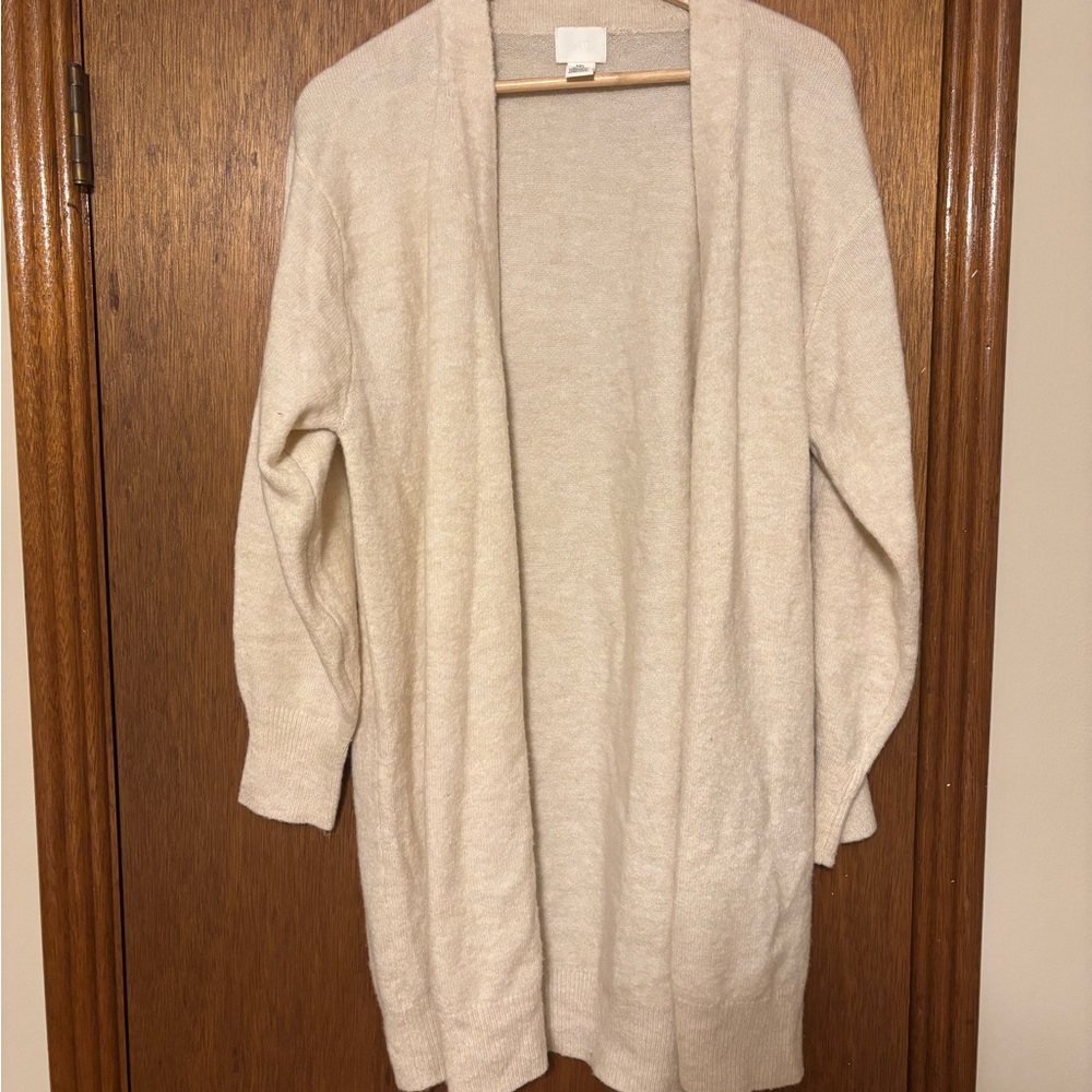 H&M Cream Open-Front Cardigan